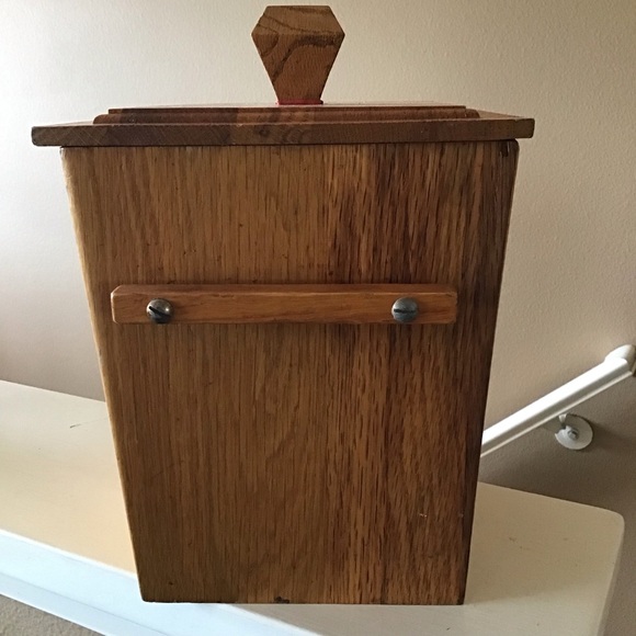 Vintage Wooden Handmade Square Ice Bucket with Lid - Picture 2 of 6
